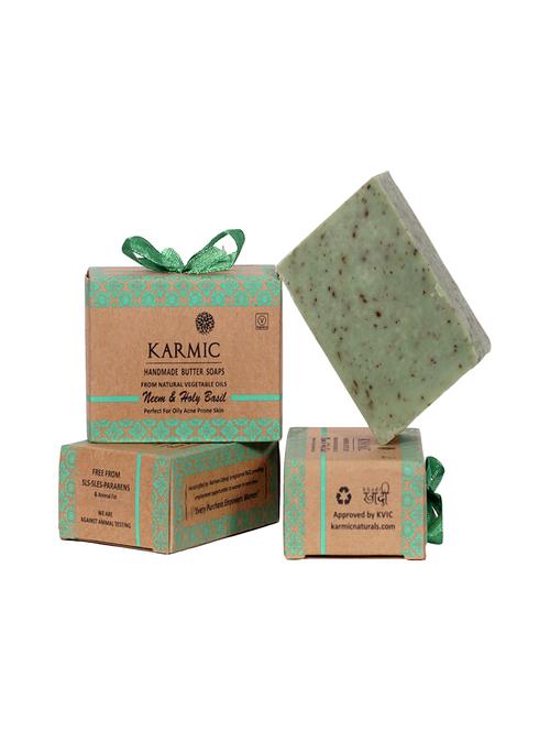karmic handmade natural neem & holy basil soap - 17115773 - Very Small Image - 1