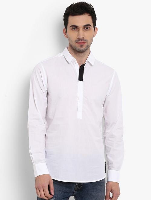 white solid short kurta - 17116267 - Very Small Image - 1