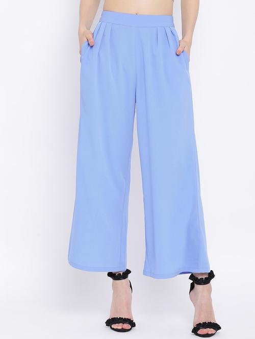 pleat detail wide leg trousers - 17116356 - Very Small Image - 1