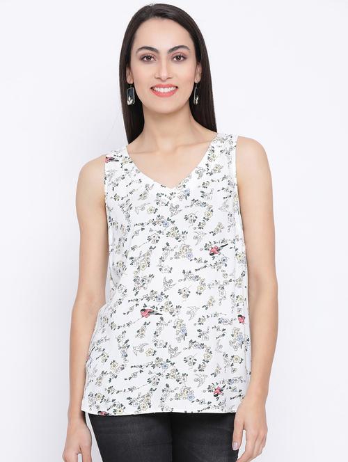 white viscose regular top - 17116421 - Very Small Image - 1
