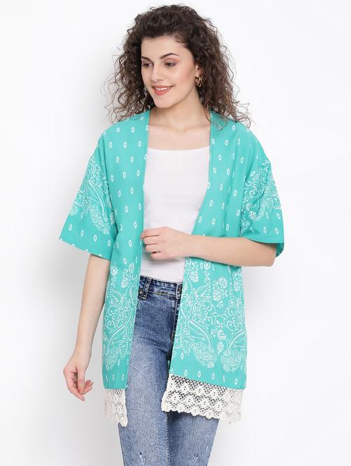laced hem printed shrug - 17116469 - Very Small Image - 1
