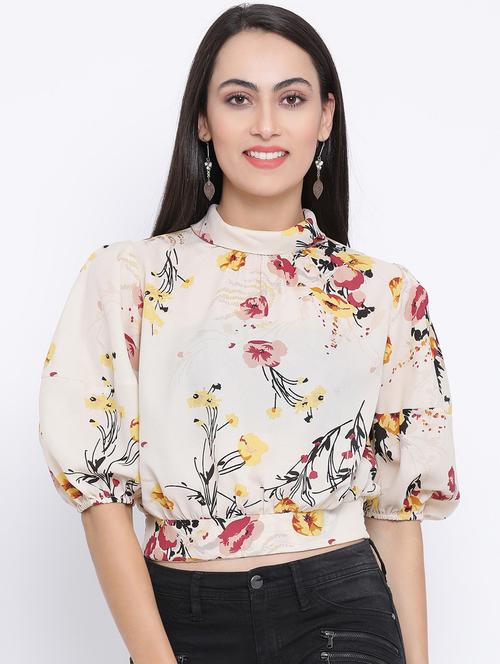 puff sleeves floral top - 17116492 - Very Small Image - 1