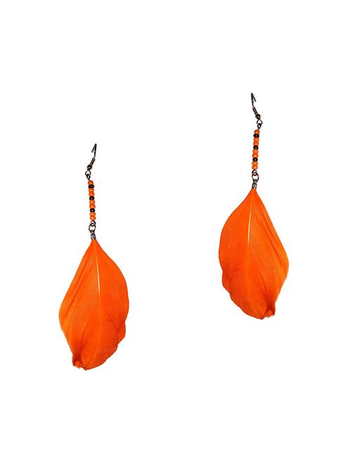 orange metal drop earring - 17116730 - Very Small Image - 1
