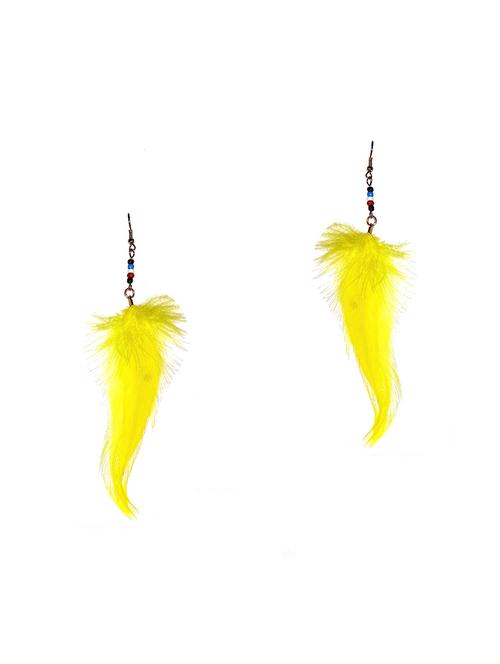 yellow metal drop earring - 17116732 - Very Small Image - 1