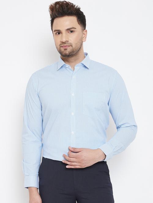 light blue striped formal shirt - 17118876 - Very Small Image - 1