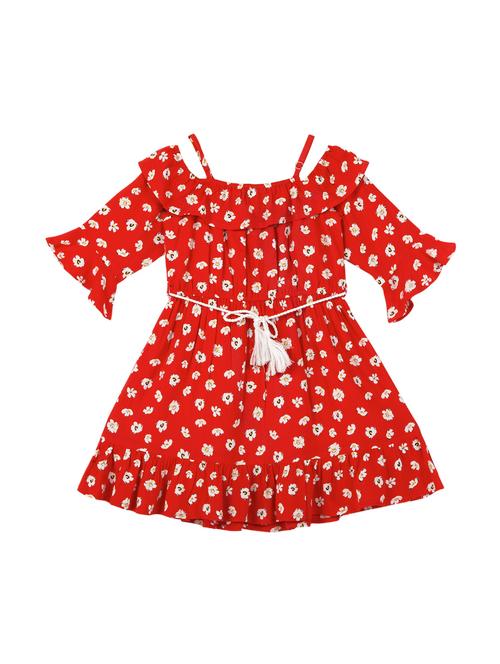 red polyester frock - 17119022 - Very Small Image - 1