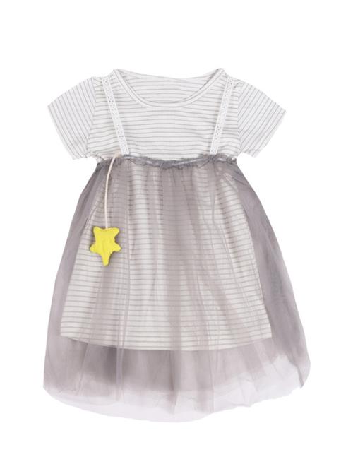 grey cotton frock - 17119254 - Very Small Image - 1