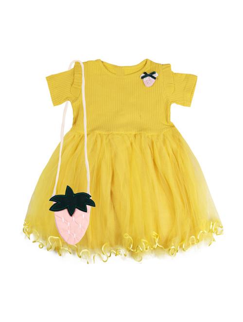 yellow cotton frock - 17119294 - Very Small Image - 1