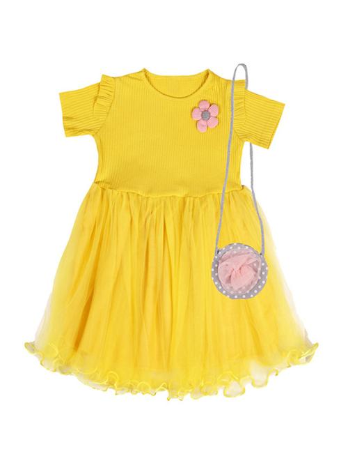yellow cotton frock - 17119301 - Very Small Image - 1