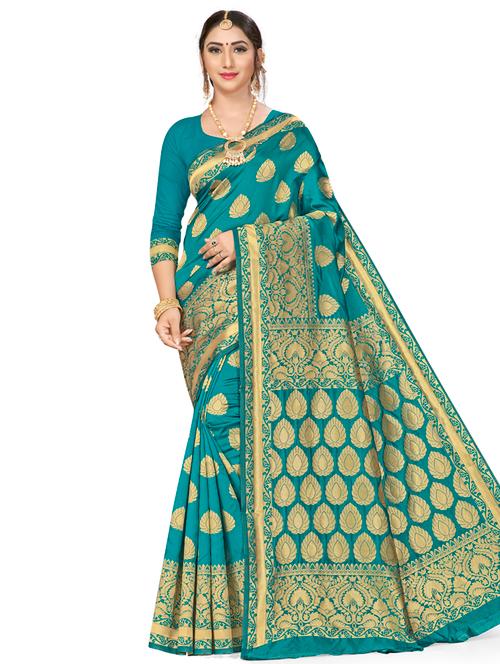 multi colored art silk banarasi saree with blouse - 17120144 - Very Small Image - 1