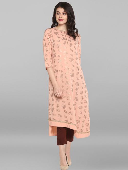 floral asymmetric kurta - 17120263 - Very Small Image - 1