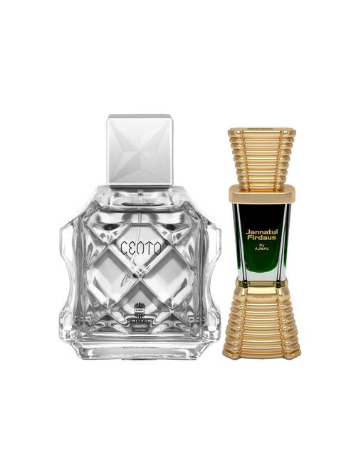 ajmal cento edp 100ml for men and jannatul firdaus cp alcohol-free attar 10ml for unisex + 2 parfum testers free - 17120832 - Very Small Image - 1
