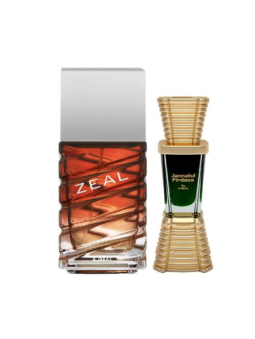 ajmal zeal edp 100ml for men and jannatul firdaus cp alcohol-free attar 10ml for unisex + 2 parfum testers free - 17120841 - Very Small Image - 1