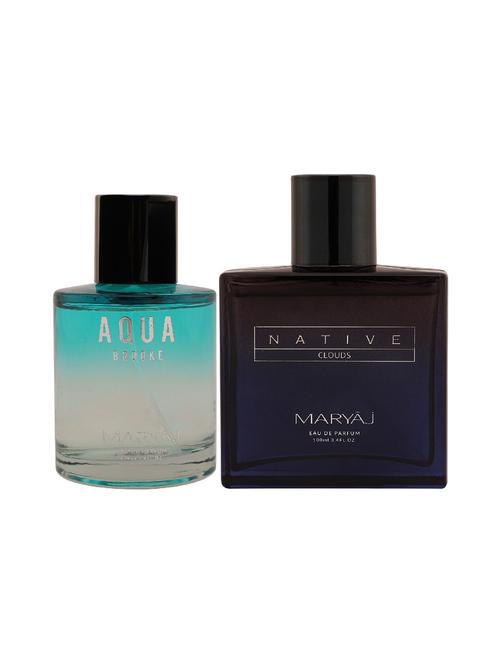 maryaj aqua brooke edp 100ml for women and maryaj native clouds edp aromatic 100ml for unisex + 2 parfum testers free - 17120931 - Very Small Image - 1