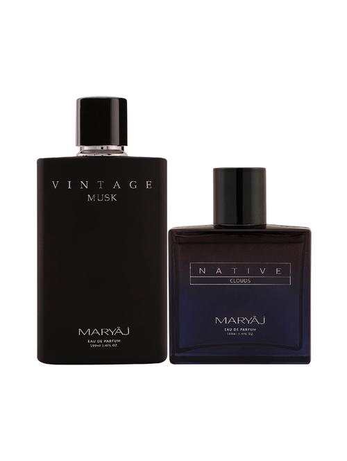 maryaj vintage musk edp musky 100ml for unisex and maryaj native clouds edp aromatic 100ml for unisex + 2 parfum testers free - 17120936 - Very Small Image - 1