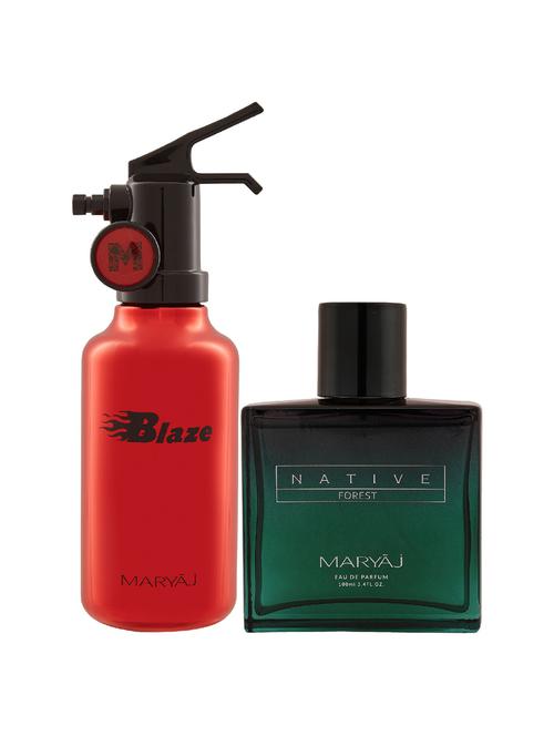 maryaj blaze edp 100ml for men and maryaj native forest edp powdery 100ml for unisex + 2 parfum testers free - 17120940 - Very Small Image - 1
