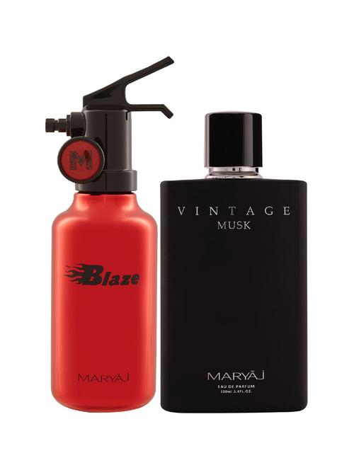 maryaj blaze edp aromatic 100ml for men and maryaj vintage musk edp musky 100ml for unisex + 2 perfume testers free - 17120967 - Very Small Image - 1
