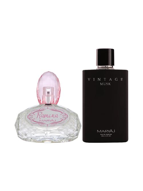 maryaj ramona edp perfume 100ml for women and maryaj vintage musk edp musky perfume 100ml for unisex + 2 parfum testers free - 17120974 - Very Small Image - 1