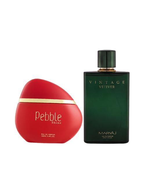maryaj pebble shine edp 100ml for women and maryaj vintage vetiver edp aromatic 100ml for unisex + 2 parfum testers free - 17120995 - Very Small Image - 1