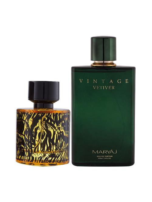 maryaj wild stripes edp oriental 100ml for men and maryaj vintage vetiver edp 100ml for unisex + 2 parfum testers free - 17121004 - Very Small Image - 1
