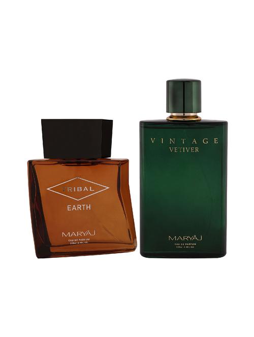 maryaj tribal earth edp 100ml for unisex and maryaj vintage vetiver edp aromatic 100ml for unisex + 2 parfum testers free - 17121014 - Very Small Image - 1