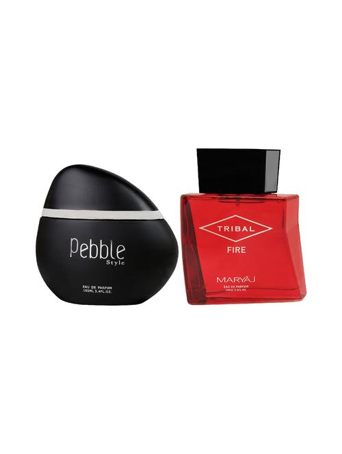 maryaj pebble style edp spicy 100ml for men and maryaj tribal fire edp ambery 100ml for unisex + 2 parfum testers free - 17121023 - Very Small Image - 1
