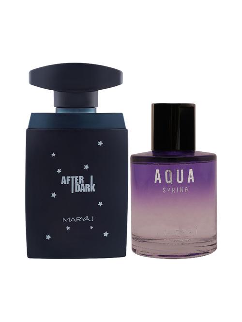 maryaj after dark edp aromatic 100ml for men and maryaj aqua spring edp 100ml for women + 2 parfum testers free - 17121084 - Very Small Image - 1