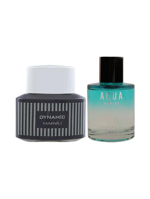 maryaj dynamic edp spicy 100ml for men and maryaj aqua brooke edp 100ml for women + 2 parfum testers free - 17121108 - Very Small Image - 1
