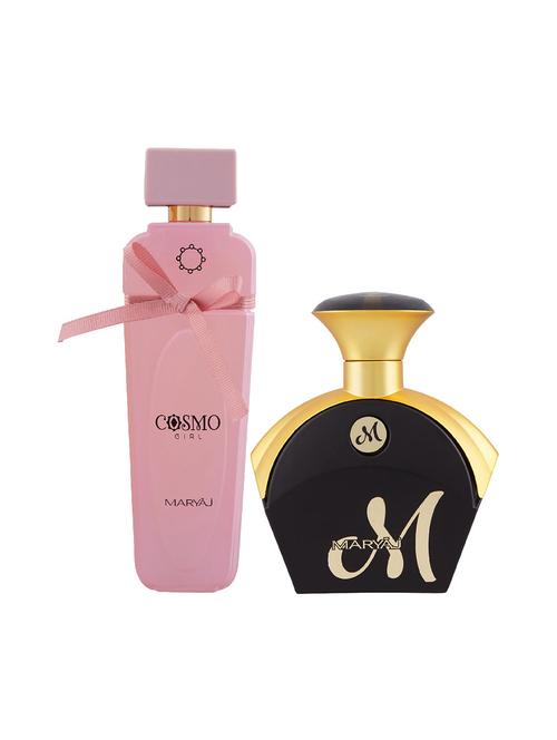 maryaj cosmo girl edp powdery perfume 100ml for women and maryaj m for her edp perfume 90ml for women + 2 parfum testers free - 17121132 - Very Small Image - 1