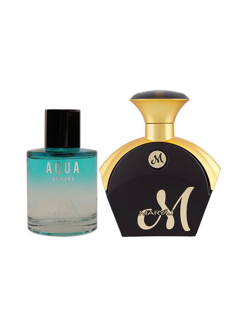 maryaj aqua brooke edp perfume 100ml for women and maryaj m for her edp perfume 90ml for women + 2 parfum testers free - 17121146 - Very Small Image - 1