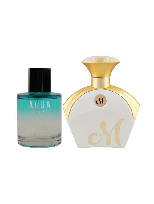 maryaj aqua brooke edp perfume 100ml for women and maryaj m white for her edp perfume 90ml for women + 2 parfum testers free - 17121202 - Very Small Image - 1