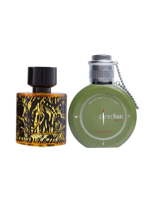 maryaj wild stripes edp oriental 100ml for men and maryaj direction west edp green 100ml for men + 2 parfum testers free - 17121251 - Very Small Image - 1