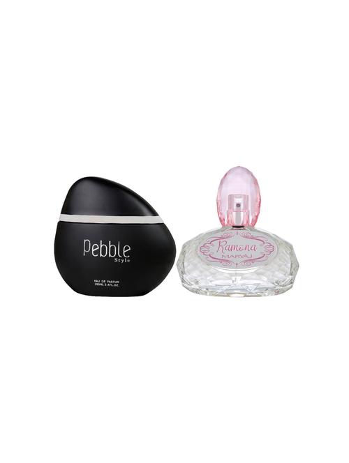 maryaj pebble style edp spicy 100ml for men and maryaj ramona edp 100ml for women + 2 parfum testers free - 17121411 - Very Small Image - 1