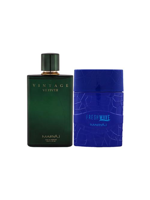 maryaj vintage vetiver edp aromatic 100ml for unisex and maryaj fresh wave edp 100ml for men + 2 parfum testers free - 17121514 - Very Small Image - 1