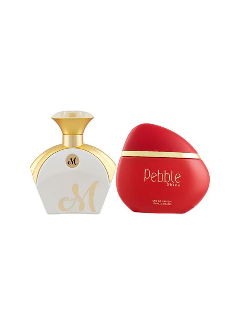 maryaj m white for her edp perfume 90ml for women and maryaj pebble shine edp perfume 100ml for women + 2 parfum testers free - 17121591 - Very Small Image - 1