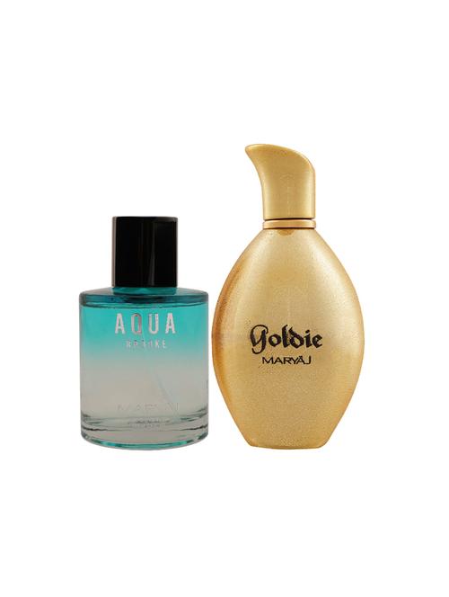 maryaj aqua brooke edp perfume 100ml for women and maryaj goldie edp perfume 100ml for women + 2 parfum testers free - 17121650 - Very Small Image - 1