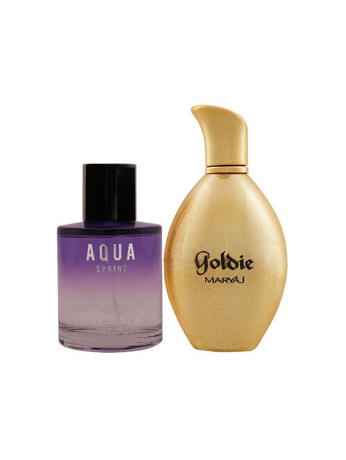 maryaj aqua spring edp perfume 100ml for women and maryaj goldie edp perfume 100ml for women + 2 parfum testers free - 17121651 - Very Small Image - 1