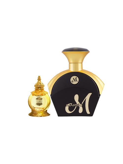 ajmal mukhallat al wafa cp alcohol-free attar 12ml for unisex and maryaj m for her edp 90ml for women + 2 parfum testers free - 17121715 - Very Small Image - 1