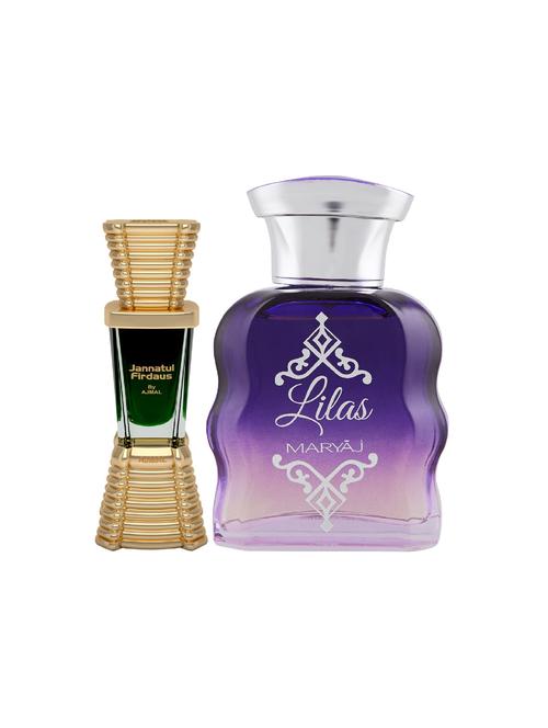 ajmal jannatul firdaus cp alcohol-free attar 10ml for unisex and maryaj lilas edp 100ml for women + 2 parfum testers free - 17121736 - Very Small Image - 1
