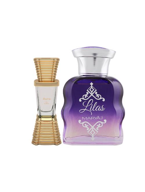 ajmal aura concentrated oil alcohol-free attar 10ml for unisex and maryaj lilas edp 100ml for women + 2 parfum testers free - 17121740 - Very Small Image - 1