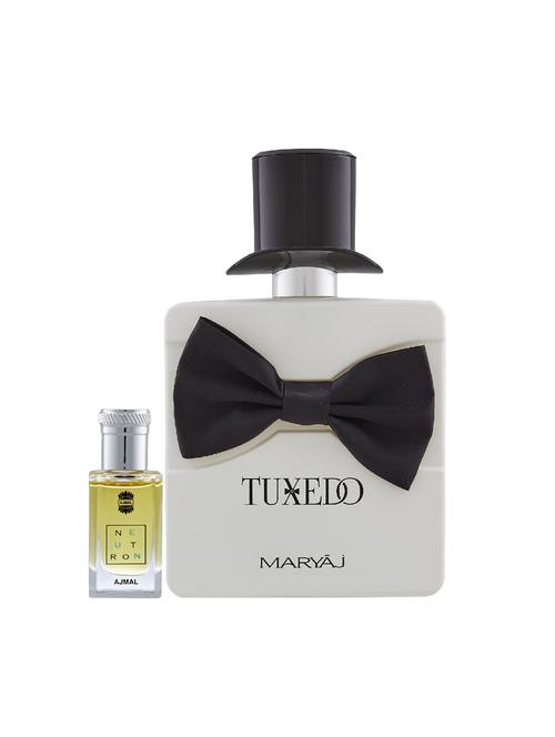 ajmal neutron concentrated oil alcohol-free attar 10ml for men and maryaj tuxedo edp 100ml for men + 2 parfum testers free - 17121768 - Very Small Image - 1