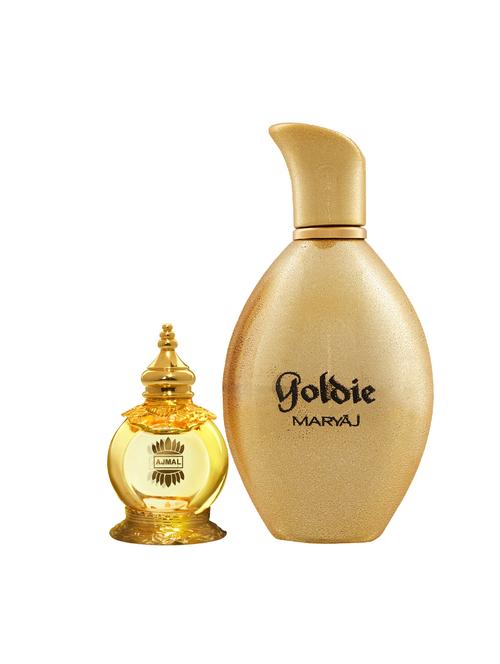 ajmal mukhallat al wafa cp alcohol-free attar 12ml for unisex and maryaj goldie edp 100ml for women + 2 parfum testers free - 17121781 - Very Small Image - 1