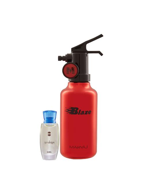 ajmal raindrops concentrated oil alcohol-free attar 10ml for women and maryaj blaze edp 100ml for men + 2 parfum testers free - 17121813 - Very Small Image - 1