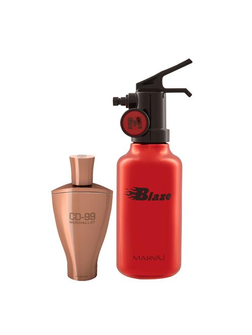 ajmal cd 99 mukhallat cp alcohol-free attar 14ml for unisex and maryaj blaze edp 100ml for men + 2 parfum testers free - 17121816 - Very Small Image - 1