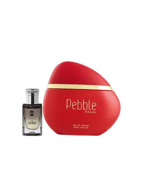 ajmal carbon cp alcohol-free attar 10ml for men and maryaj pebble shine edp 100ml for women + 2 parfum testers free - 17121830 - Very Small Image - 1