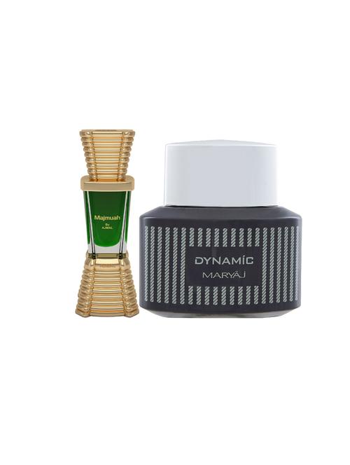 ajmal majmua cp alcohol-free attar 10ml for unisex and maryaj dynamic edp 100ml for men + 2 parfum testers free - 17121938 - Very Small Image - 1