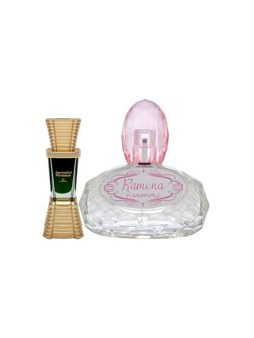 ajmal jannatul firdaus cp alcohol-free attar 10ml for unisex and maryaj ramona edp 100ml for women + 2 parfum testers free - 17121955 - Very Small Image - 1