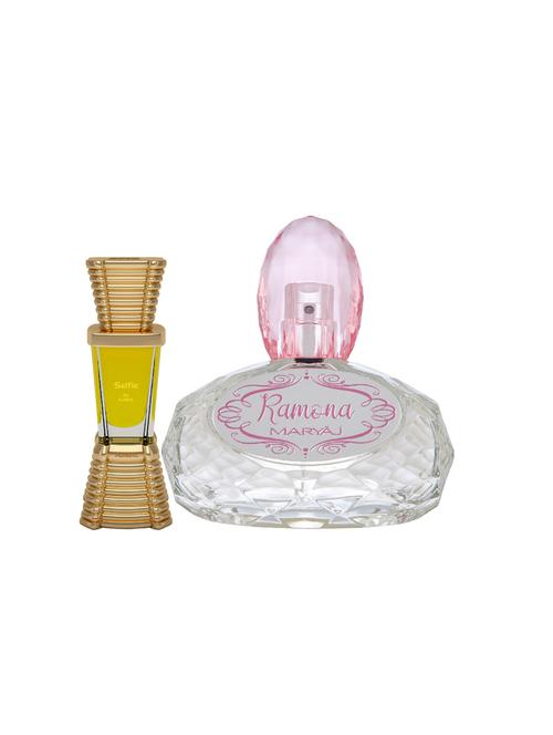 ajmal selfie concentrated oil alcohol-free attar 10ml for men and maryaj ramona edp 100ml for women + 2 parfum testers free - 17121964 - Very Small Image - 1