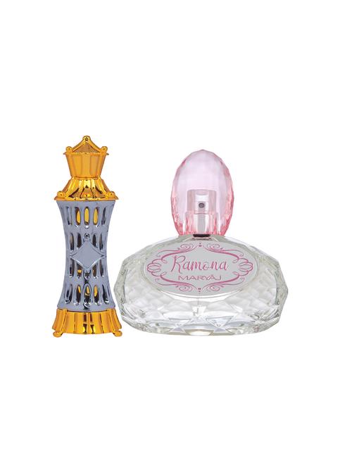ajmal mizyaan cp musky alcohol-free attar 14ml for unisex and maryaj ramona edp 100ml for women + 2 parfum testers free - 17121970 - Very Small Image - 1