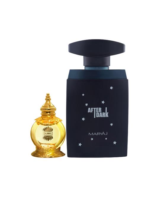 ajmal mukhallat al wafa cp alcohol-free attar 12ml for unisex and maryaj after dark edp 100ml for men + 2 parfum testers free - 17122000 - Very Small Image - 1